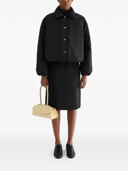 Fustă midi Jil Sander în linie A negru