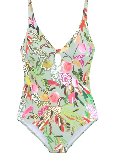 S.Oliver Costum de baie întreg oliv / mentă / portocaliu / roz verde