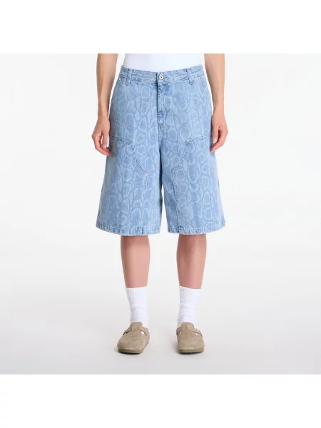Pantaloni scurți Carhartt WIP W Snake Nixon Double Knee Short Snake Camo Blue Bleached M albastru