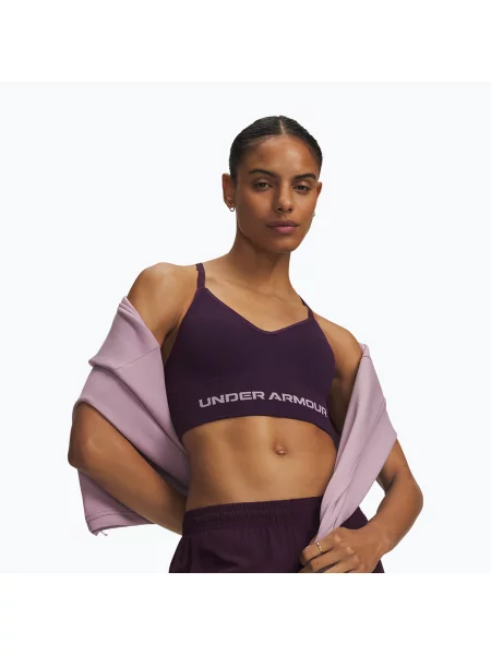 Biustonosz treningowy Under Armour Vanish Seamless Low purple echo/mauve pink fioletowy