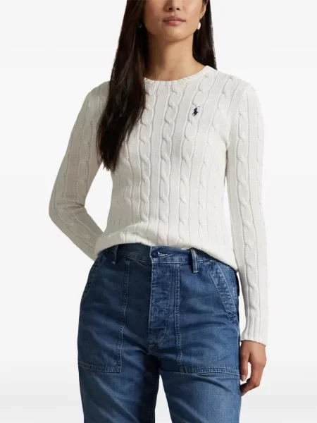 Fleece πουλόβερ Polo Ralph Lauren με αυτόγραφο πορτοκαλί