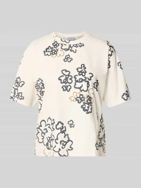 T-shirt we wzór na całej powierzchni z okrągłym dekoltem Jake*s Studio Woman