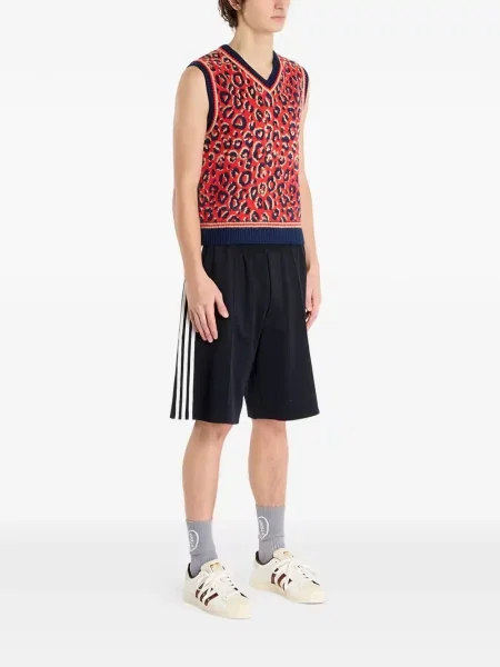 Papuci Adidas cu dungi din țesătură twill negru