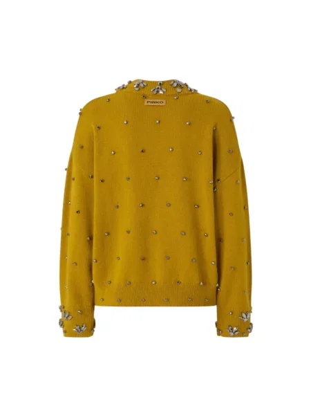 Sweter Pinko wełniany brązowy