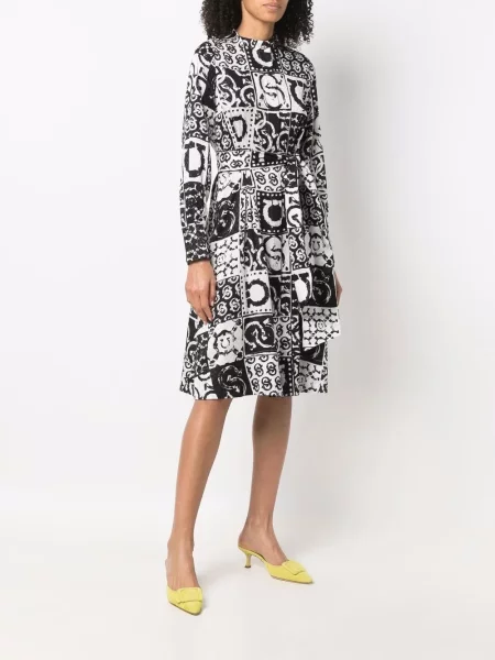 Rochie tip cămașă Ferragamo cu imagine negru