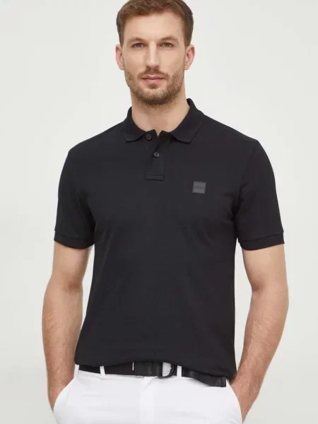 Polo tričko Boss Orange černá