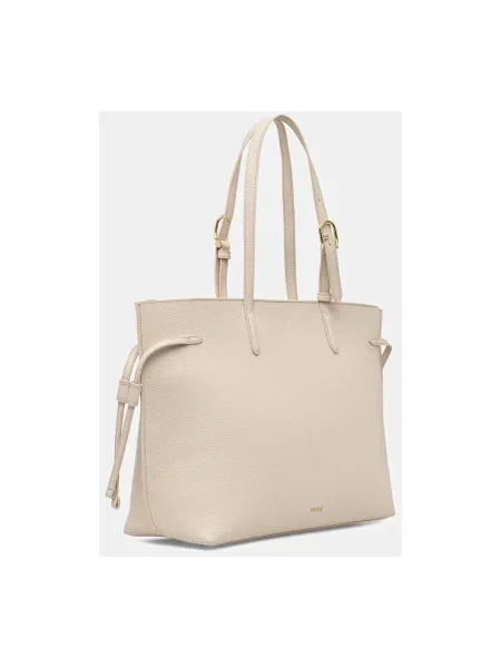 Furla torebka shopper skórzana beżowa