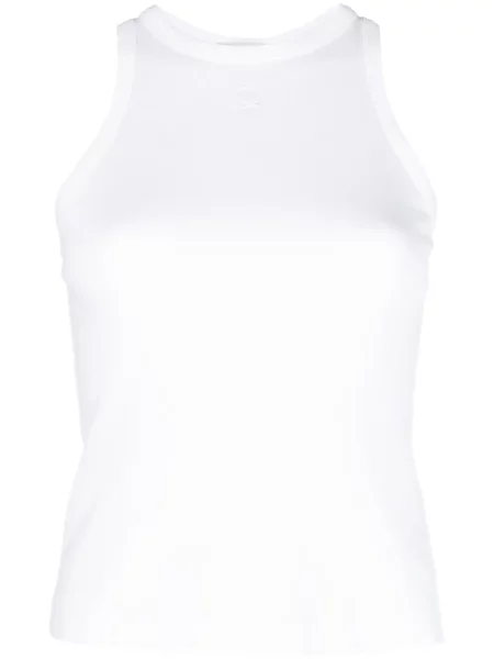 Top Sandro cu broderie alb