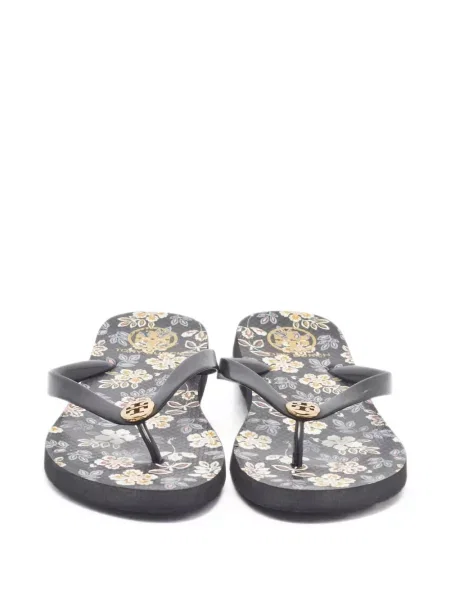 Șlapi Tory Burch cu model floral cu imagine negru