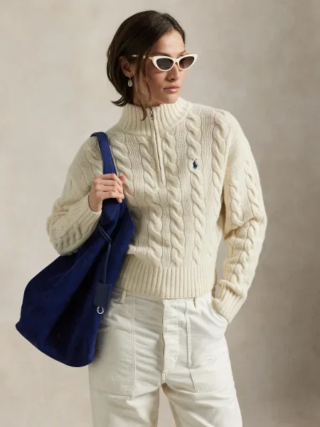Polo Ralph Lauren Pulover kremna bela