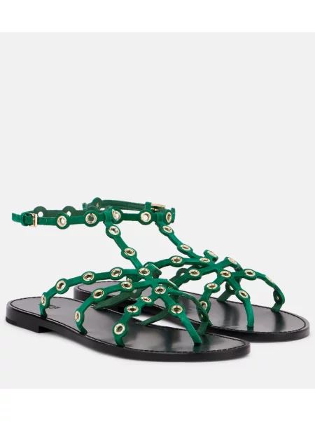 Sandale Pucci din piele de căprioară verde