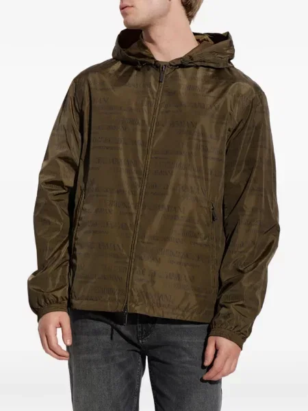 Reversibil geacă Emporio Armani cu imagine verde
