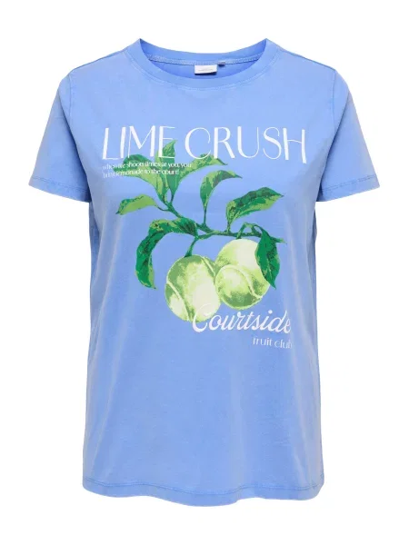 ONLY Carmakoma Tricou CARSHANIA azuriu / verde / verde limetă alb