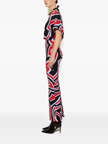 Top Pucci de mătase cu imagine negru