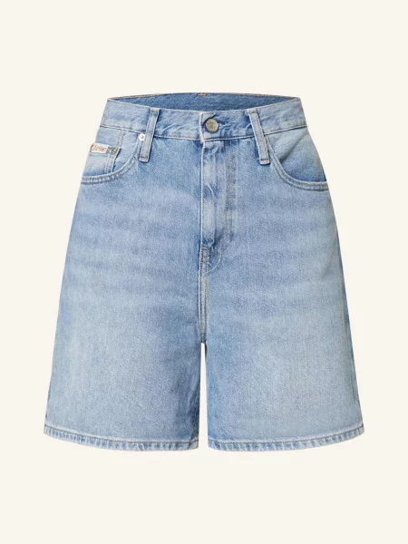 Calvin Klein Jeans Szorty jeansowe Mom Fit niebieski