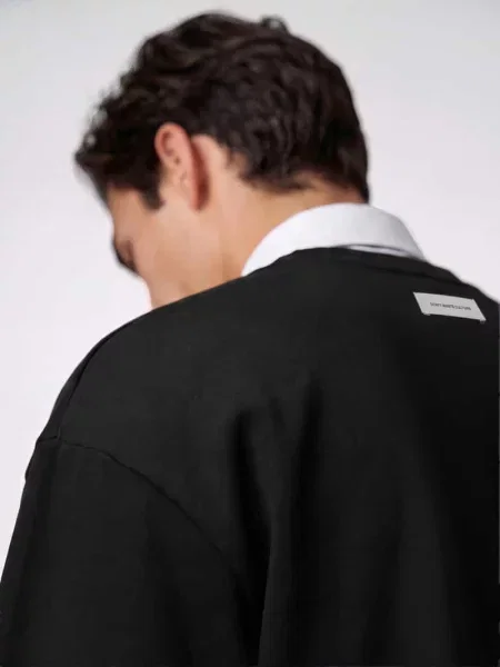 Bluza z rękawami z haftem model ONA' Don't Waste Culture czarna