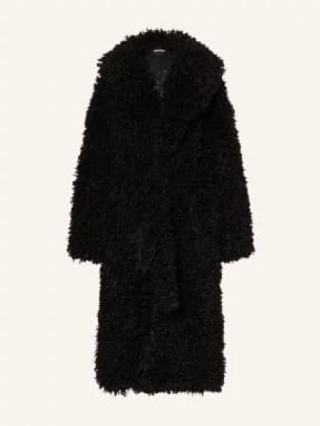 Rotate Płaszcz Ze Sztucznego Futra schwarz czarne