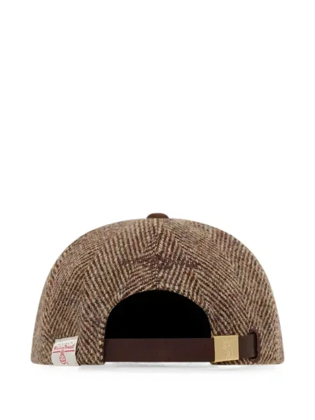 Șapcă Wooyoungmi de lână cu model herringbone maro