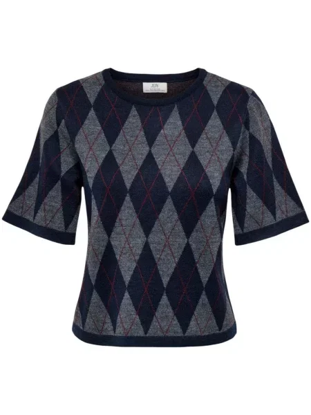 Pulover Jacqueline De Yong cu model argyle albastru