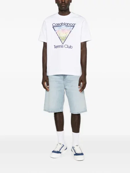 Tricou Casablanca cu imagine tenis alb