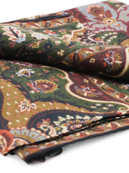 Fular Etro de mătase cu imagine cu model pepito verde