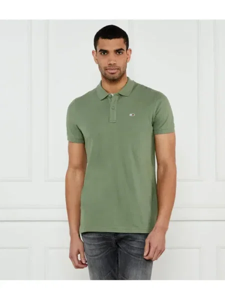 Tommy Jeans Pólóing Slim Fit zöld