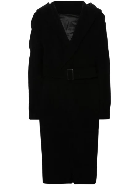Palton Rick Owens din cașmir negru