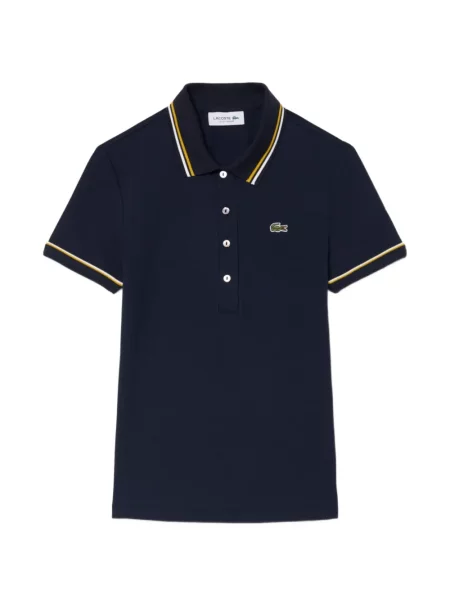 Scurt tricou polo Lacoste cu autograf albastru