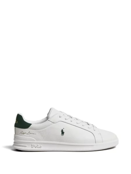 Sneakerși Polo Ralph Lauren cu șireturi din dantelă cu autograf maro