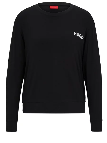 Hugo Cămașă pijama Unite Negru Relaxed Fit alb