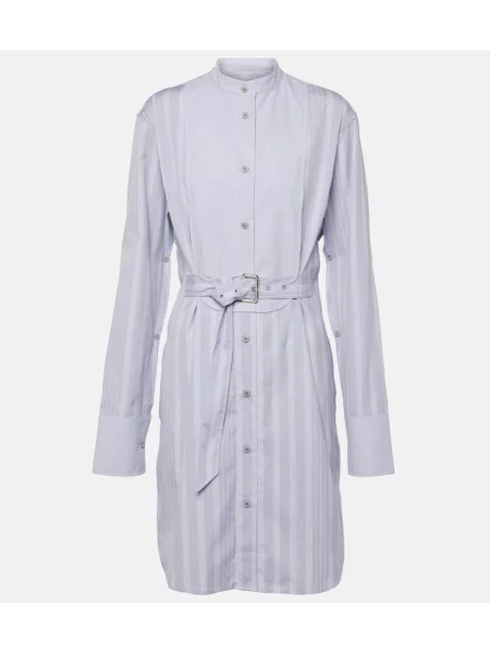 Rochie tip cămașă Jw Anderson cu dungi de costum gri