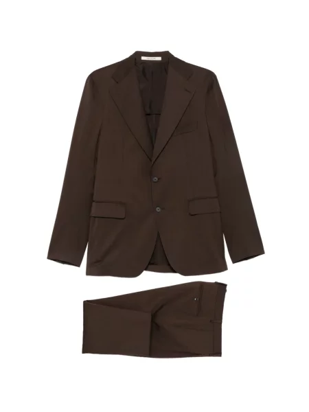 Costum Tagliatore cu model herringbone cu rever maro