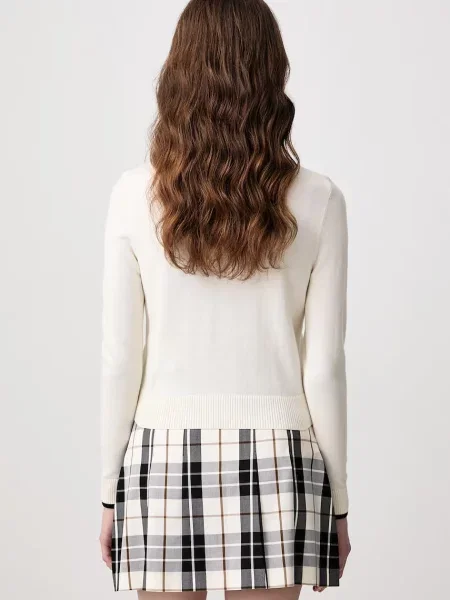 Fred Perry sweter rozpinany z wełną beżowy