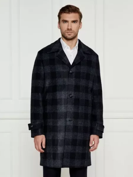 BOSS BLACK Palton Clark cu adaos de lână negru