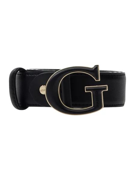 Pasek Guess w paski czarny