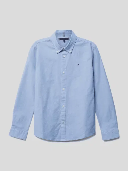 Koszula z przeszyciem z logo Tommy Hilfiger Teens błękitna