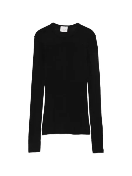 Lung tricou Alysi cu decolteu rotund negru