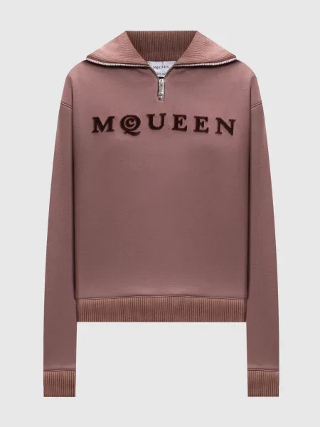 Светр з фактурним логотипом Alexander Mcqueen коричневий