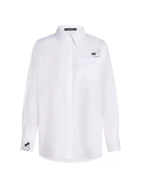 Karl Lagerfeld Bluză Ikon Choupette negru alb