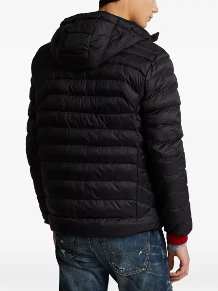 Tricou polo Polo Ralph Lauren cu glugă cu blană cu broderie roșu