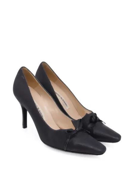 Pantofi cu toc Manolo Blahnik cu funde negru