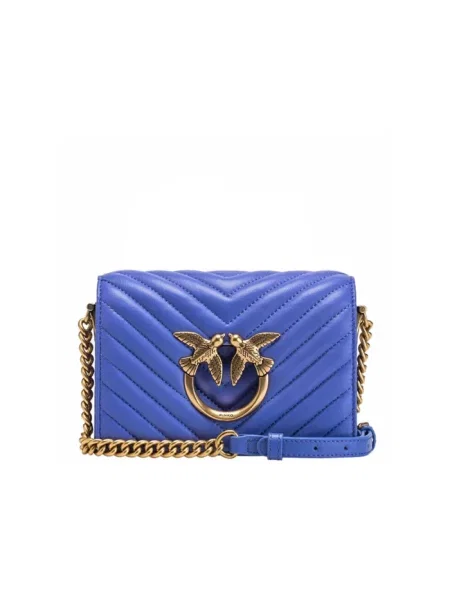 Mała mały torebka skórzana Pinko niebieska