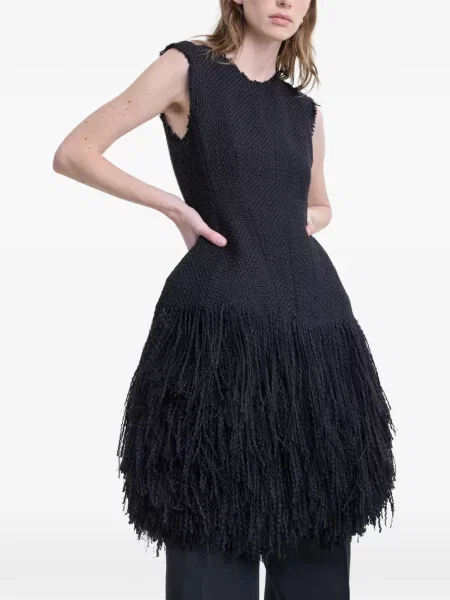 Rochie midi Fforme cu franjuri negru