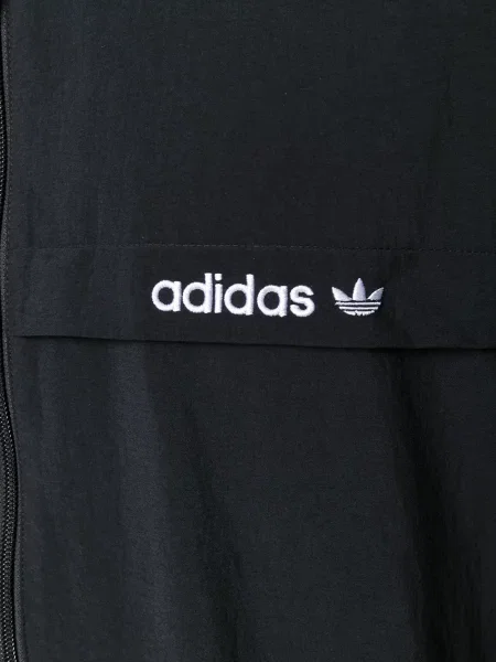 Ριγέ αντιανεμικό μπουφάν Adidas μαύρο
