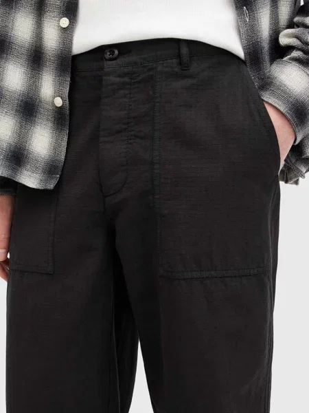 Kalhoty AllSaints CREEK TROUSER jednoduché černá