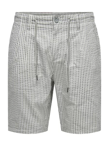 Only & Sons Klostuotos kelnės ONSLEO pilka balta
