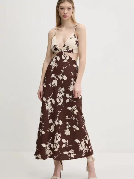 Abercrombie & Fitch rochie midi evazati maro