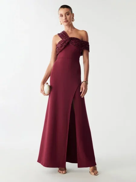 BWLDR Rochie de seară Trisha burgundy roșu