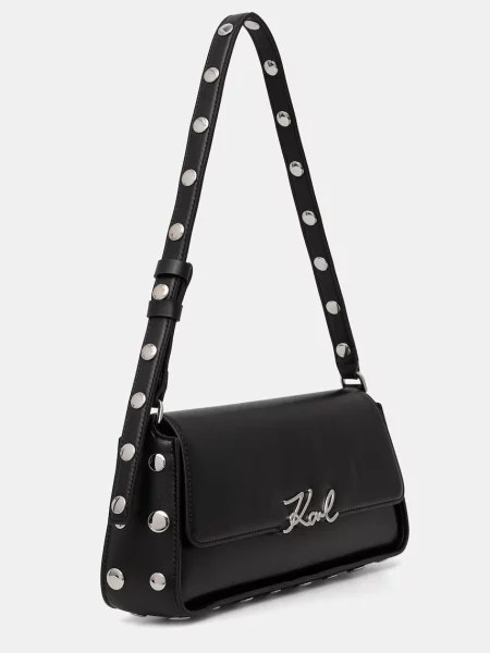 Karl Lagerfeld geantă baguette pentru femei din piele K/SIGNATURE negru