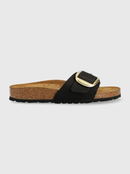 Pantofi Birkenstock din nubuc cu cataramă negru